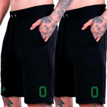 Imagem de Kit 2 Bermudas Moletom Esportivo Americano Shorts Basquete Futebol Plus Size-Masculino