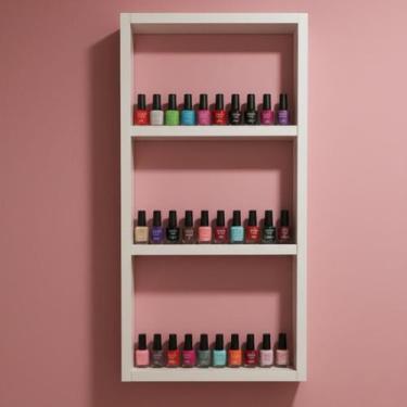 Imagem de Organizador De Esmaltes Expositor 2 Bandejas Nicho Parede Salão Manicu