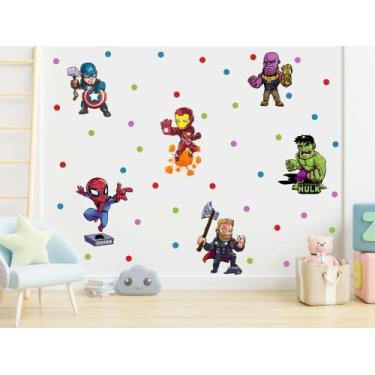 Imagem de adesivo de parede vingadores super heróis capitão américa homem de fer