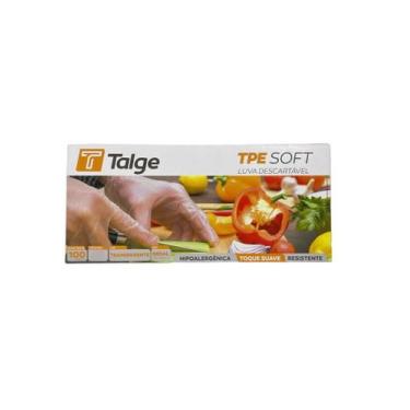 Imagem de Luva Descartável TPE SOFT TALGE C/100UN, Tranaparente, M