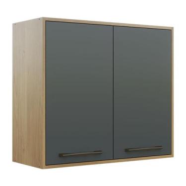 Imagem de Armário Aéreo para Cozinha Áustria Cinamomo Grafite - Valdemóveis - VA