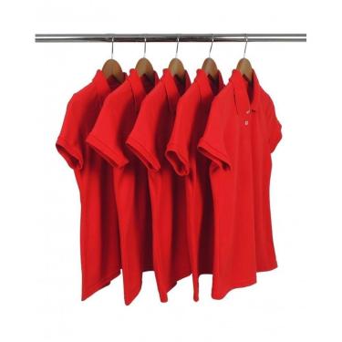 Imagem de Kit 5 Camisas Gola Polo Piquet Feminina Lisa-Feminino
