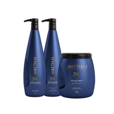 Imagem de Kit Aneethun Linha A Hidratação - Shampoo 1L + Máscara 1kg + Creme de 