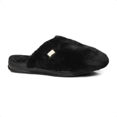 Imagem de Pantufa Feminina Aberta Pegada Preta, Preto, 34