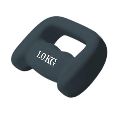 Imagem de Dumbell 1kg Peso De Mao Halter Boxing Revestido Musculacao Academia Fisoterapia Pilates Treino Fitness Exercicio Preto