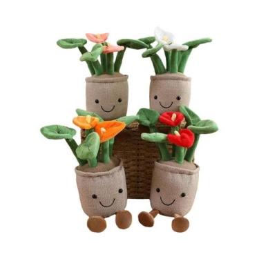 Imagem de Brinquedo De Pelúcia Em Forma De Flor Cartoon De 10/35cm, Planta Simul