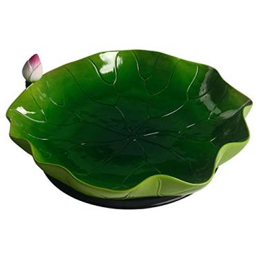 Imagem de Fruteira multifuncional de cerâmica bandeja de frutas criativa em forma de folha de lótus, tigela de armazenamento de frutas de grande capacidade para frutas, legumes, pão, cesta de frutas decorativa