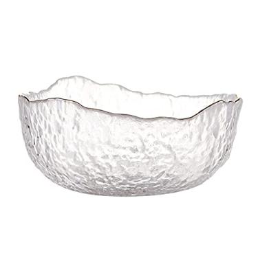 Imagem de U5GAAALPPQ9 Tigelas para cozinha tigela de salada de legumes de vidro transparente minimalista utensílios de mesa de frutas irregulares sobremesa sopa tigela de macarrão para lanche, sobremesa (cor: 1