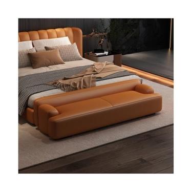 Imagem de Banqueta de cabeceira moderna e leve de luxo, sala de estar, minimalista, sofá, quarto, vestiário, trocador de sapatos de entrada (laranja, médio)