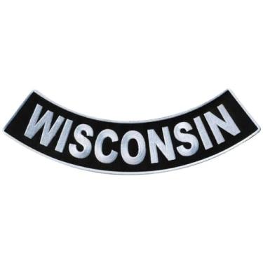 Imagem de Hot Leathers Jaqueta e colete de couro jeans bordado Wisconsin Bottom Rocker Patch 4 PPM5097-12L x 3A