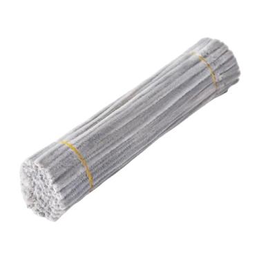 Imagem de FashionCha Tubos de Limpeza para Artesanato, Tubo de Chenille de 8 Mm, Decoração para Casa, Arranjos Florais, Buquês DIY, Material Feito à Mão para Celebrações, Cinza Claro