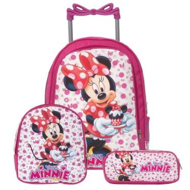 Imagem de Mochila Escolar Menina Minnie Mouse Rodinha Rosa - TOYS 2U