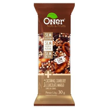 Imagem de Barra Oner Nuts e Fruits Castanhas Cranberry e Chocolate Amargo com Colágeno 30g
