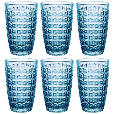 Imagem de Conjunto de Copos L'Hermitage Chevalier em Vidro Azul 355ml - 6 Peças