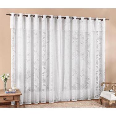 Imagem de Cortina para Varão Luna 3,00 x 2,50 Metros Alt Renda Trabalhada - Bran