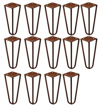 Imagem de Kit 14 Pés de Metal 15 CM Hairpin Legs Mesas de Centro Puffs Bronze