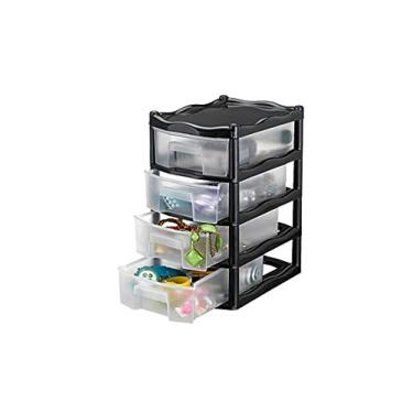 Imagem de Gaveteiro Plastico 4 Gavetas Organizador Preto 28x18,5x32,5cm