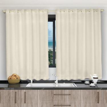 Imagem de Cortina 2,80x1,20 Sala Quarto Cozinha Voil Microfibra Cor: Pérola