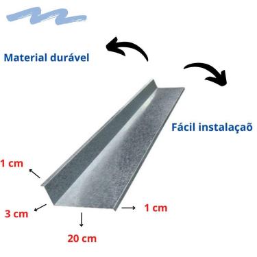 Imagem de Rufo De Encosto Rufo Externo Galvanizado Corte 25 - 14 Metros
