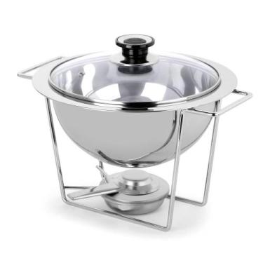 Imagem de Réchaud Inox 3 Litros Tampa de VIdro 4 Peças Sopa Feijão Restaurante S