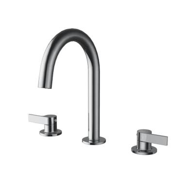 Imagem de Torneira Moderna Duplo Comando Bica Alta Cilíndrica Cromado