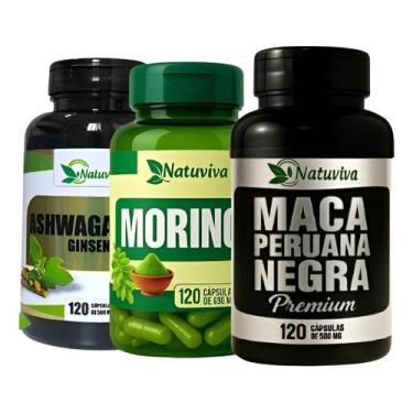 Imagem de Ashwagandha + moringa + ma ca negra 120 Cáps cada 500mg - Natuvitae