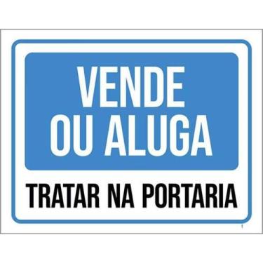 Imagem de Kit 5 Placas Vende Ou Aluga Tratar Na Portaria 27X35 - Sinalizo