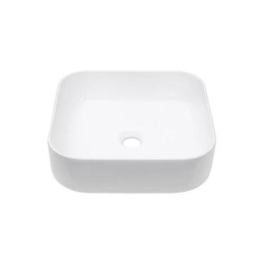 Imagem de Cuba de Apoio Sem Válvula para Banheiro Quadrada Louça Cerâmica Lazuli