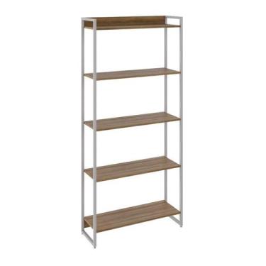 Imagem de Estante Studio Mel e Branca 80x187 cm - Mobly