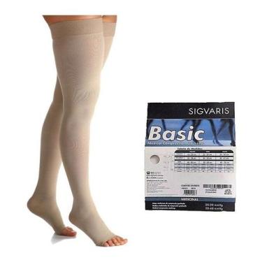 Imagem de Meia Elástica Sigvaris 7/8 Média Compressão 20-30mmhg Basic, P2, Marro