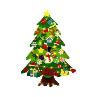 Imagem de Árvore De Natal De Feltro DIY Para Crianças De 3,2 Pés Com 34 Enfeites