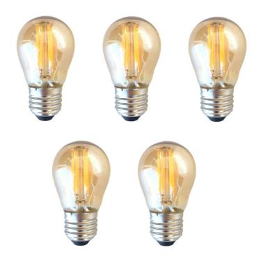 Imagem de Kit 5 Lampada Filamento Bolinha  4W 2200K Decoração