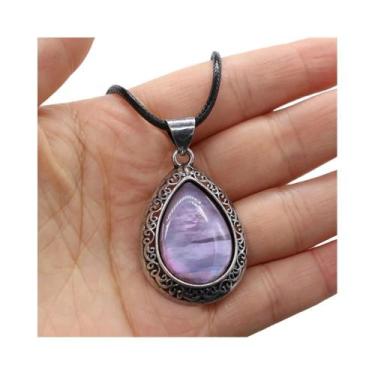 Imagem de Colar De Pedra Natural De Opala Cristal Gota D'água, Pingentes De Moda