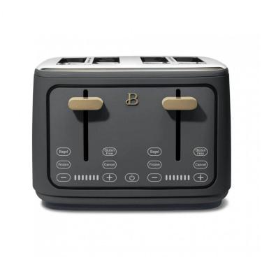 Imagem de Torradeira elétrica de pão 4 fatias Beautiful Cinza, 1800W, slots extralargos, display touch, funções bagel e congelados, aço inox, 110V