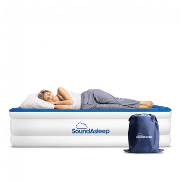Imagem de Colchão Inflável de Luxo SoundAsleep Dream Series com Tecnologia ComfortCoil e Bomba de Alta Capacidade para Casa e Camping - King Size