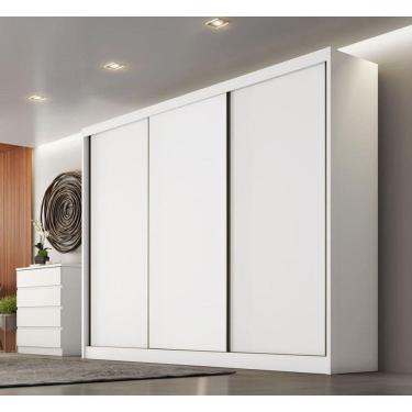 Imagem de Guarda Roupa Casal 3 Portas 8 Gavetas - Arezzo Plus-branco - Móveis Horizonte