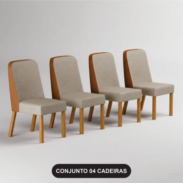 Imagem de Kit 4 Cadeiras para Sala de Jantar Isis Cinamomo/Terracota palha
