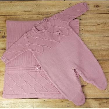 Imagem de Kit Saida Maternidade Tricot De Luxo Rosê - Dublin Moda