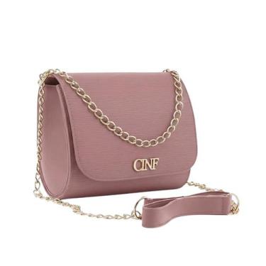 Imagem de Bolsa Feminina Transversal Tira Colo Corrente - CF Ecommerce, Rosê