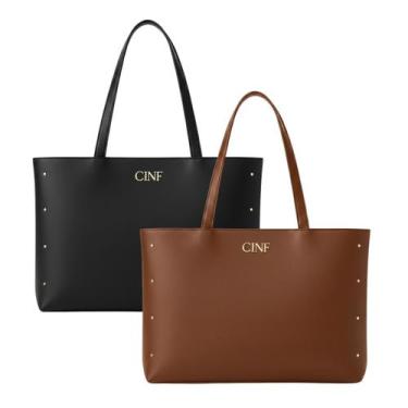 Imagem de Bolsa Sacola Feminina Grande De Ombro Kit 2 Peças - CF Ecommerce, Pret