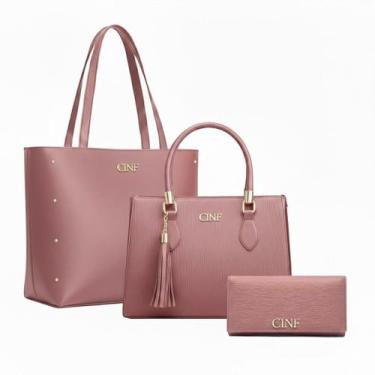 Imagem de Kit De Bolsa Feminina De Ombro + Transversal + Carteira - LHF Ecommerc