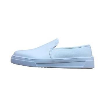Imagem de Tênis Casual Slip On Iate Sapatênis Flatform Branco em Couro-Feminino