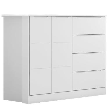 Imagem de Cômoda Infantil 2 Portas E 4 Gavetas Eloá Branco - Phoenix