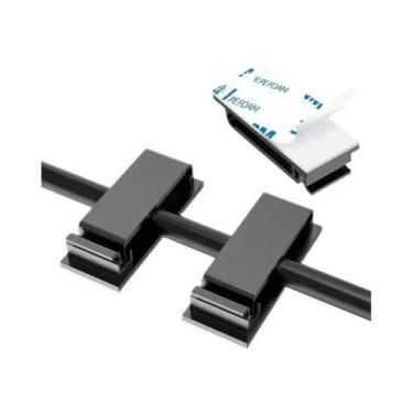 Imagem de Organizador De Cabos Autoadesivo: Clipes E Suportes Para Fios, Ideal P