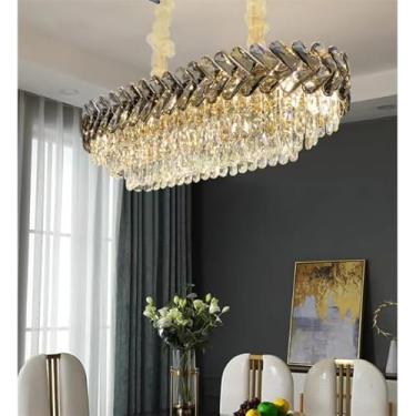 Imagem de Lustre Dourado de Cristal Tradicional e Elegante, Luminária Clássica para Hall, Sala de jantar, Entrada. 80x35cm, 10 Bocais E14 8106