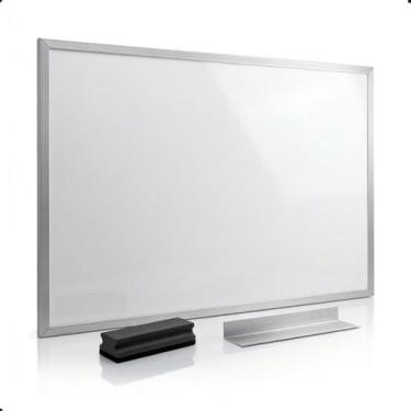 Imagem de Quadro Branco Lousa de Parede 90x60cm Moldura Alumínio Com Apagador Pe