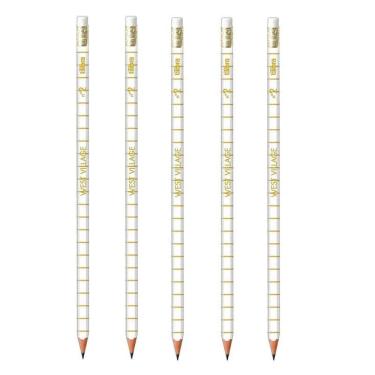 Imagem de Lápis de Escrever West Village Branco com Borracha 5 Unidades - Tilibra