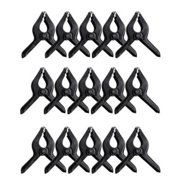 Imagem de Grampo Multiuso com Mola 75mm Preto Resistente Prático Ideal para Fixa