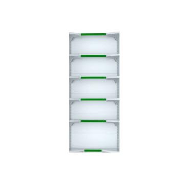 Imagem de Kit 12 Bandejas Canto 202 FIT Farmacia 30/25 Branco Pe Verde