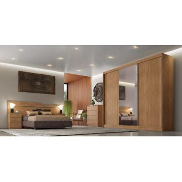 Imagem de Guarda Roupa Casal com 1 Porta Espelhada 4 Gavetas - Londres-Cumaru - 